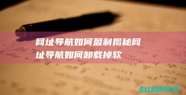 網址導航如何盈利 - 揭秘 (網址導航如何卸載掉軟件)
