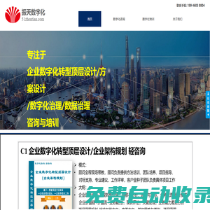 振天數字化 - 專注于 企業數字化轉型頂層設計/方案設計/數字化治理/數據治理 咨詢與培訓
