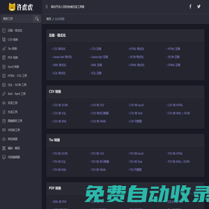 許虎虎開發者工具集-在線程序編輯、美化、壓縮、數據轉換