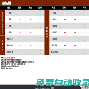 金達通 | 貴金屬行情