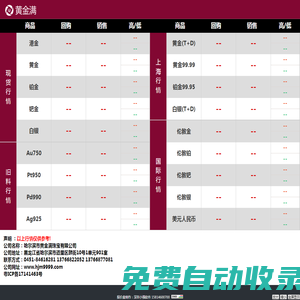 黃金滿 | 貴金屬行情