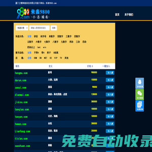 米表9800.com廈門衛擎網絡科技專注優質拼音、數字、短雜域名交易